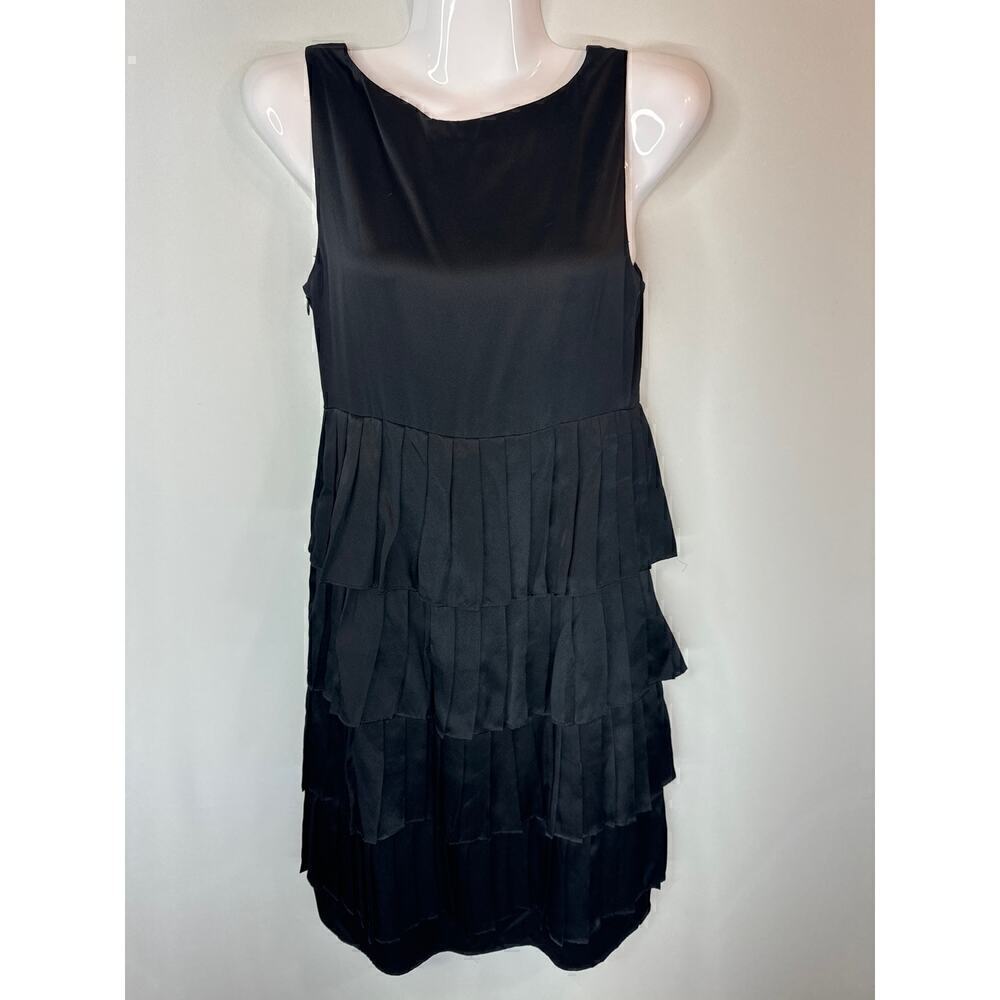 ABAETÉ Women's SILK Tiered Ruffle Hem Dress Retro Flapper